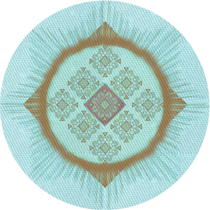 Square Machine Washable Transitional Electric Blue Rug in a Living Room, wshpat2140lblu