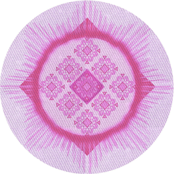 Square Patterned Blossom Pink Rug, pat2140pur