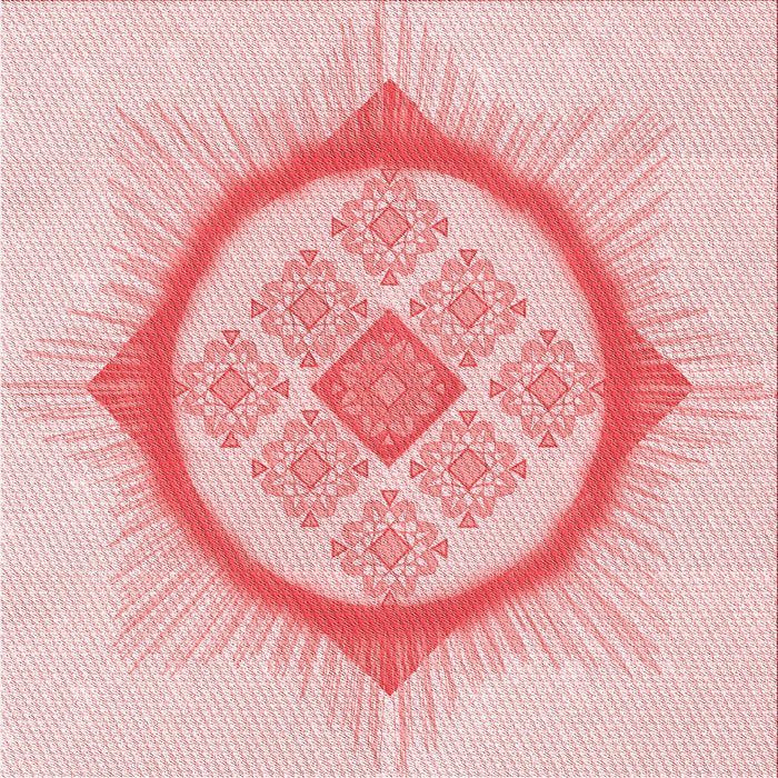 Round Patterned Light Red Pink Rug, pat2140rd
