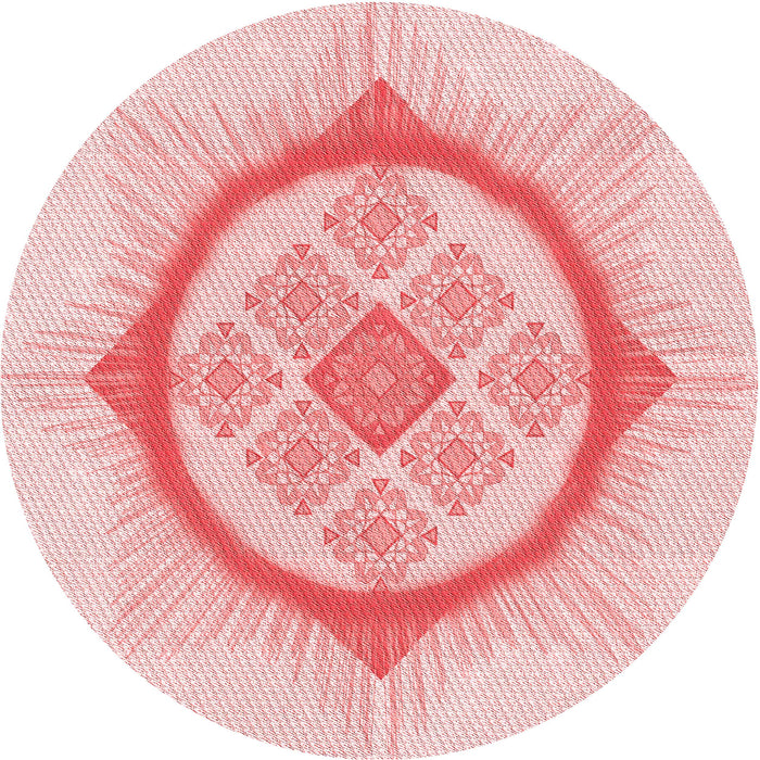 Square Patterned Light Red Pink Rug, pat2140rd