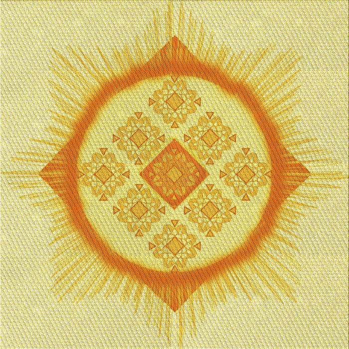 Round Machine Washable Transitional Yellow Rug, wshpat2140yw