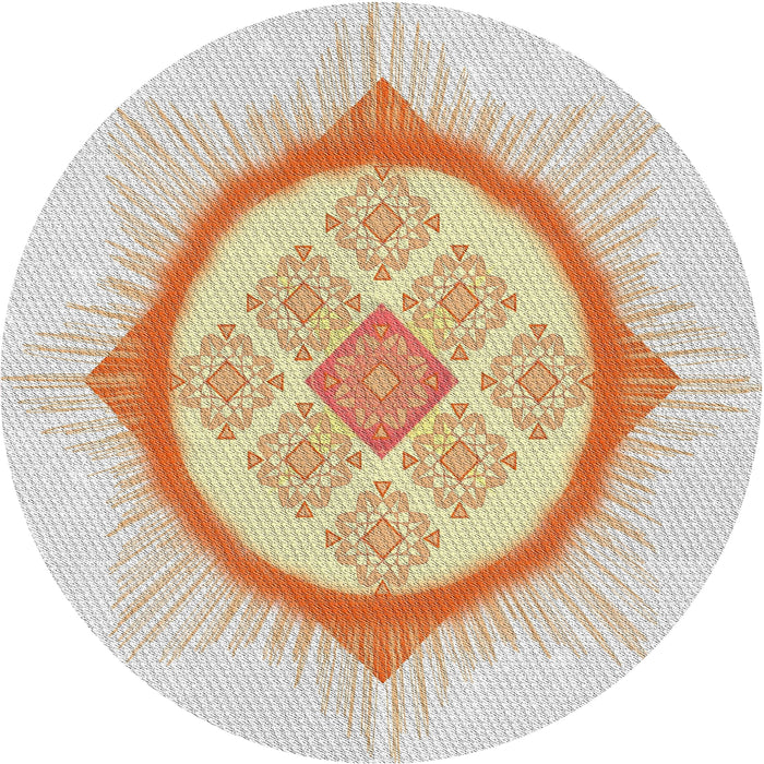 Square Machine Washable Transitional Orange Brown Rug, wshpat2140