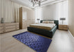 Patterned Periwinkle Purple Rug in a Bedroom, pat2141blu