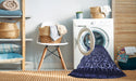 Machine Washable Transitional Periwinkle Purple Rug in a Washing Machine, wshpat2141blu