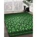 Machine Washable Transitional Dark Forest Green Rug in a Family Room, wshpat2141grn