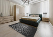 Patterned Gray Rug in a Bedroom, pat2141gry