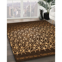 Patterned Black Brown Rug, pat2141org