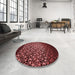 Round Patterned Red Rug in a Office, pat2141rd