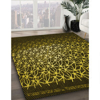 Patterned Black Brown Rug, pat2141yw