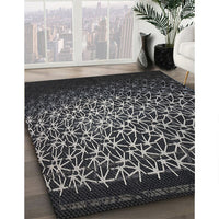 Patterned Black Novelty Rug, pat2141