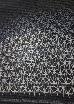 Machine Washable Transitional Black Rug, wshpat2141