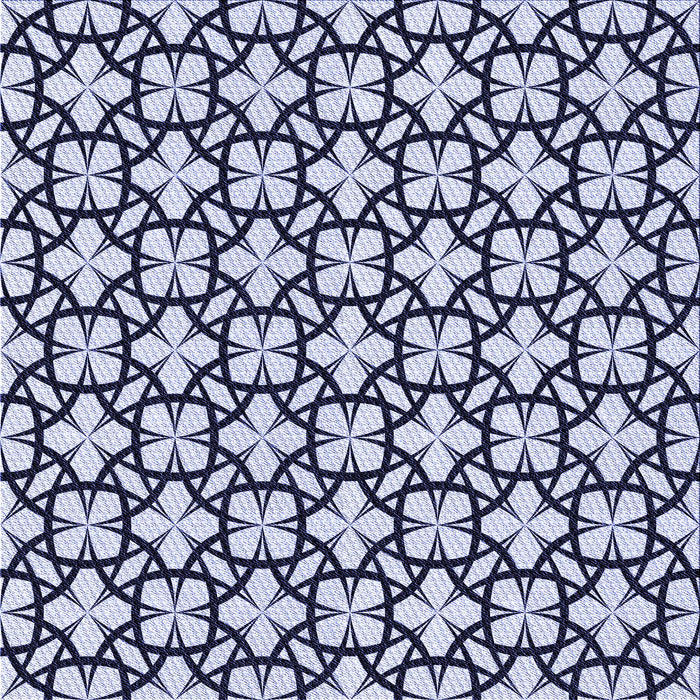 Round Patterned Blue Rug, pat2142blu