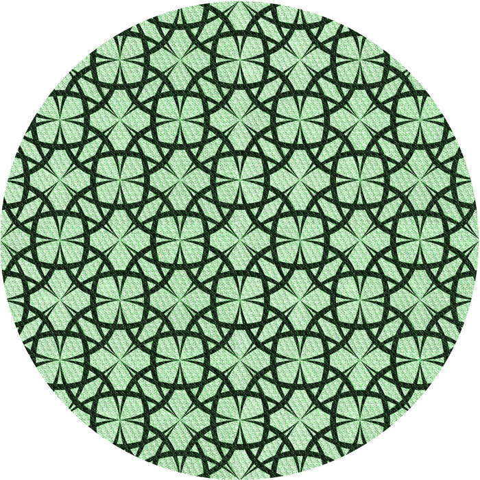 Square Patterned Deep Emerald Green Rug, pat2142grn