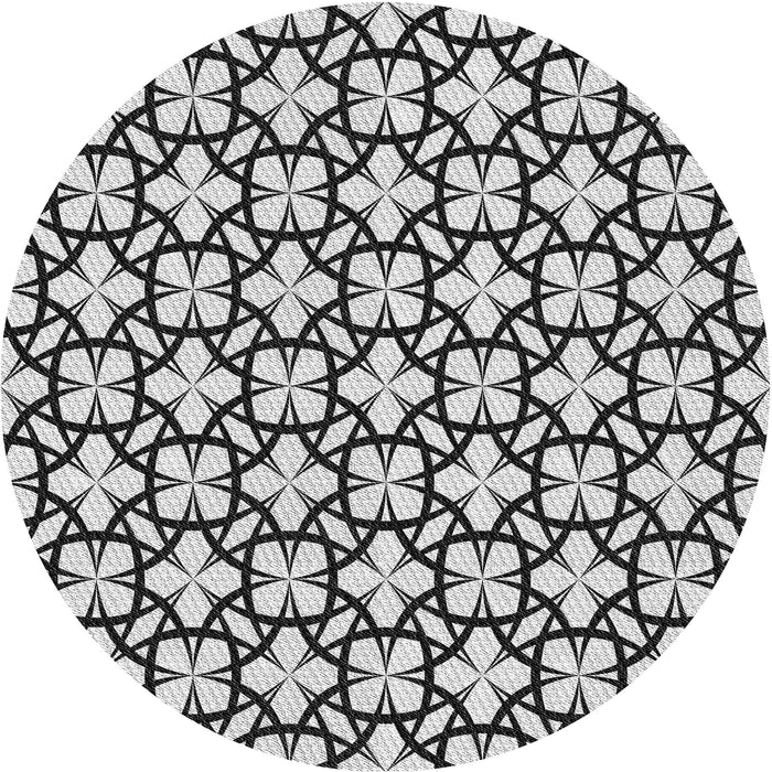 Square Patterned Black Rug, pat2142gry