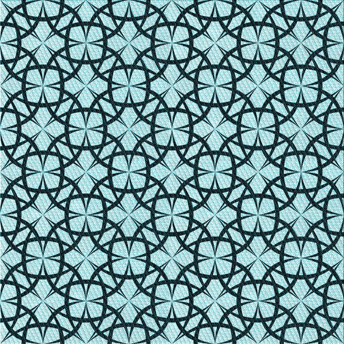 Round Patterned Medium Teal Green Rug, pat2142lblu