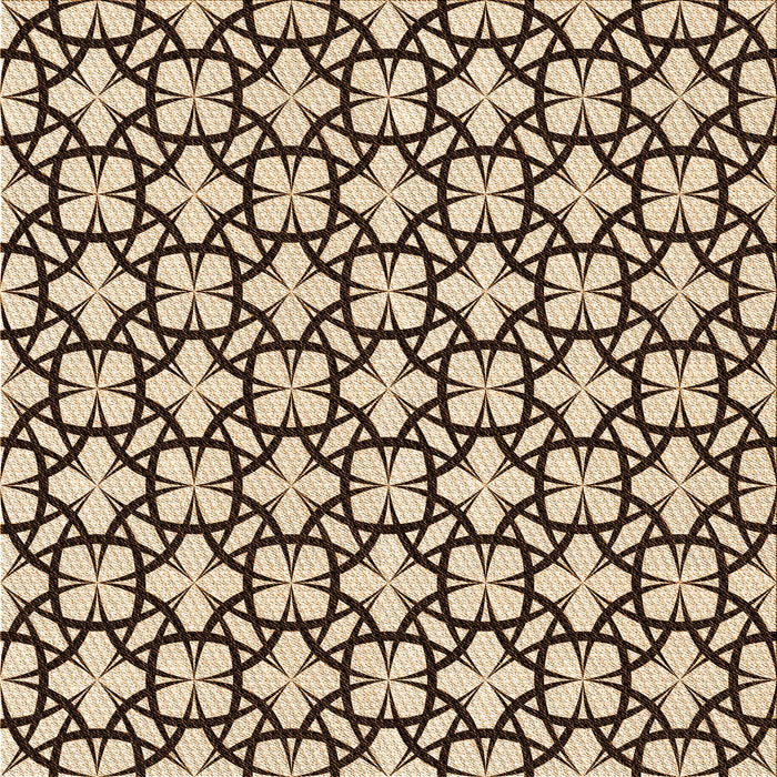 Round Patterned Deep Peach Orange Rug, pat2142org