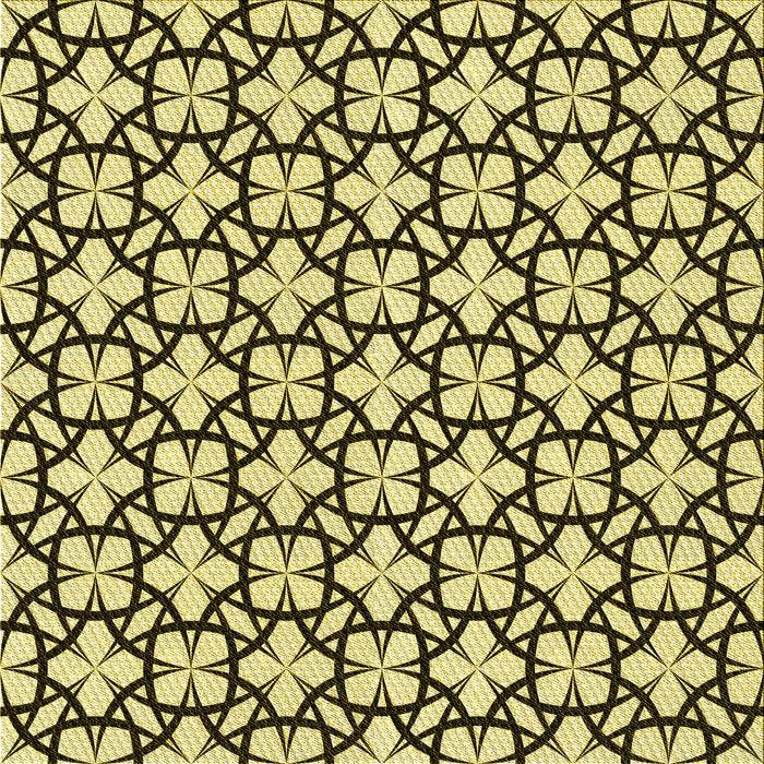 Round Patterned Mustard Yellow Rug, pat2142yw