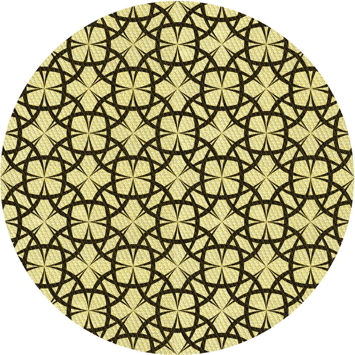 Square Machine Washable Transitional Mustard Yellow Rug in a Living Room, wshpat2142yw