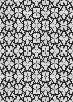 Patterned Platinum Gray Novelty Rug, pat2142