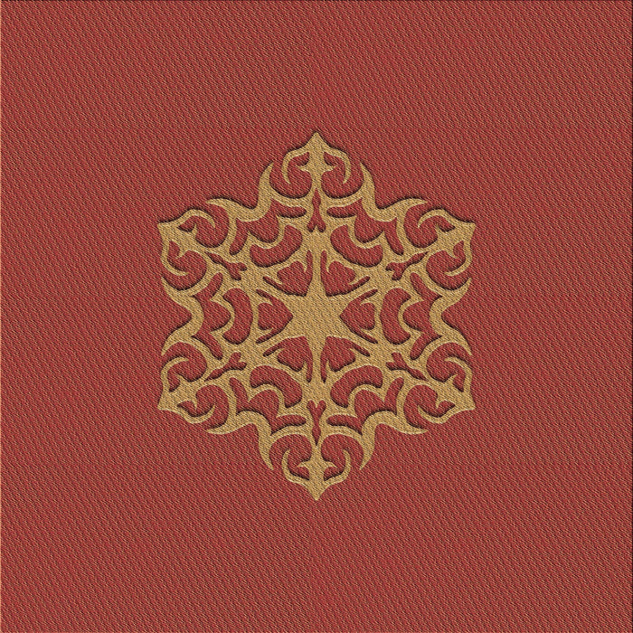 Round Patterned Red Rug, pat2143brn