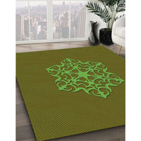 Patterned Sepia Brown Rug, pat2143grn