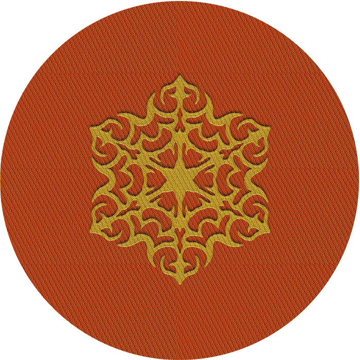 Square Patterned Orange Red Orange Rug, pat2143yw