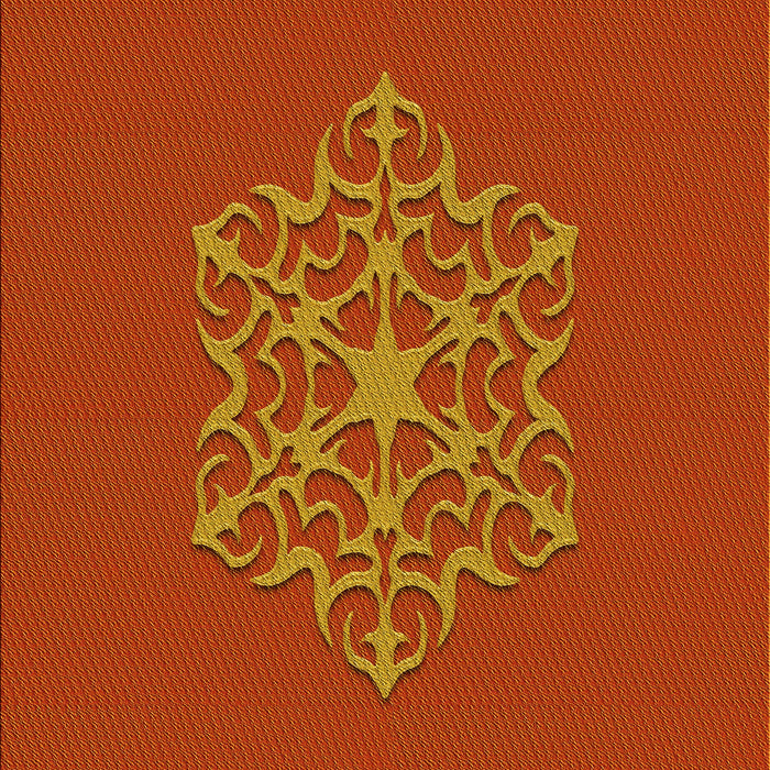 Patterned Orange Red Orange Rug, pat2143yw
