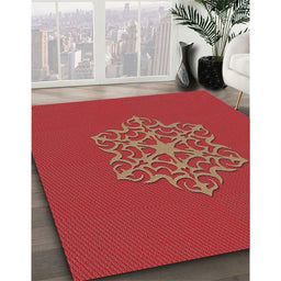 Machine Washable Transitional Orange Rug in a Family Room, wshpat2143