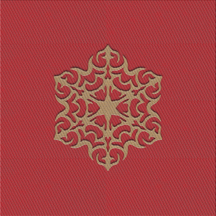 Square Patterned Orange Novelty Rug, pat2143