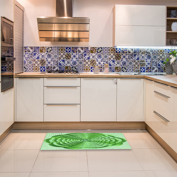 Patterned Jade Green Rug in a Kitchen, pat2144grn