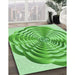 Machine Washable Transitional Jade Green Rug in a Family Room, wshpat2144grn