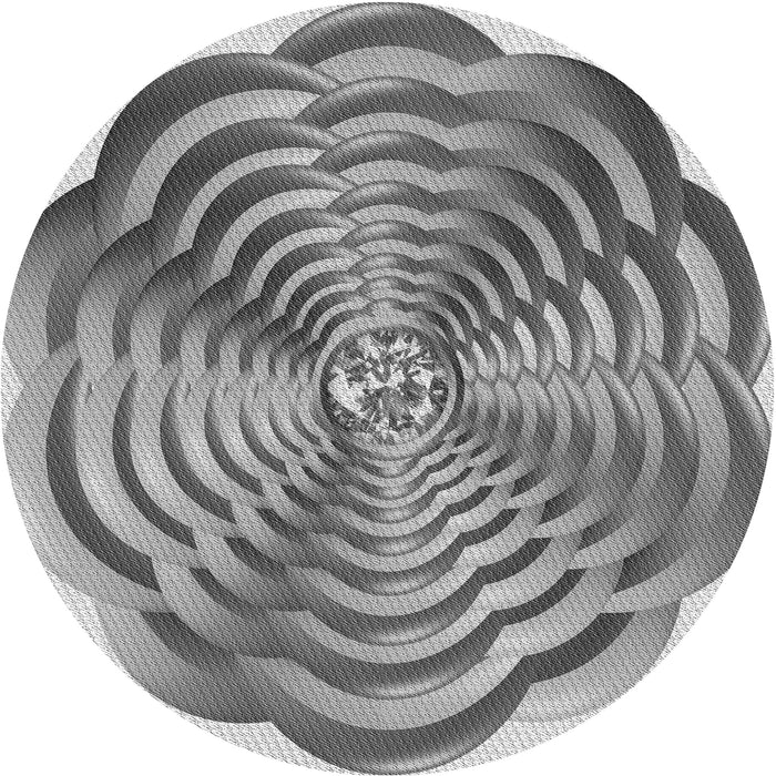 Square Patterned Ash Gray Rug, pat2144gry