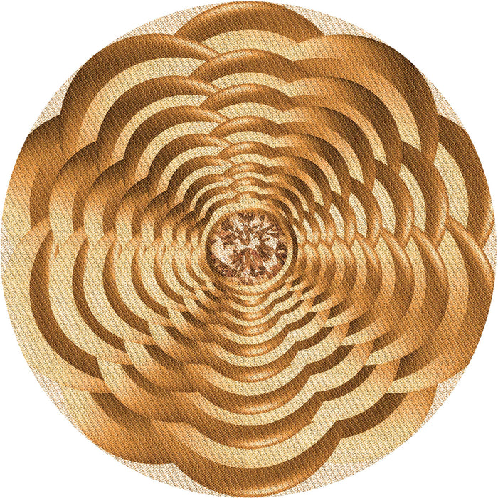 Square Patterned Yellow Rug, pat2144org