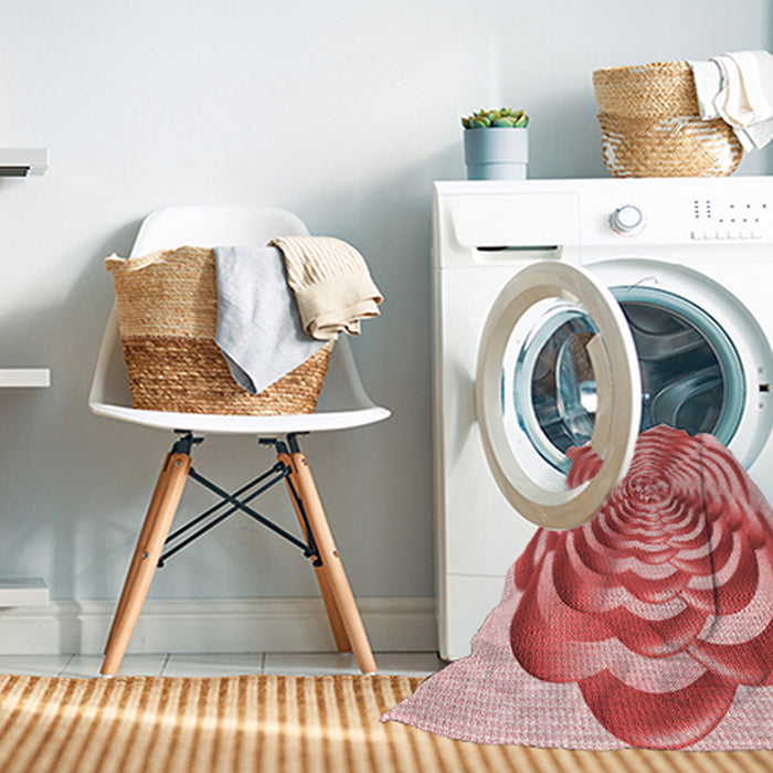 Machine Washable Transitional Pink Rug in a Washing Machine, wshpat2144rd