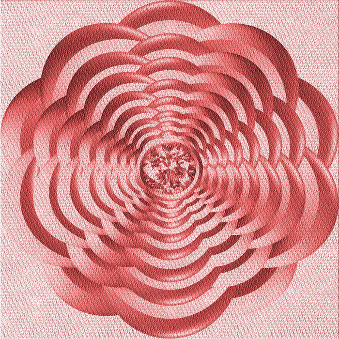 Round Patterned Pink Rug, pat2144rd