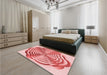 Round Machine Washable Transitional Pink Rug in a Office, wshpat2144rd