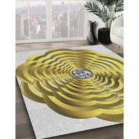 Patterned Harvest Gold Novelty Rug, pat2144