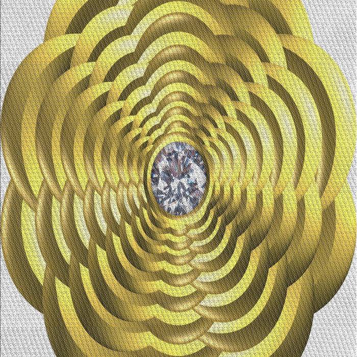 Machine Washable Transitional Gold Rug, wshpat2144