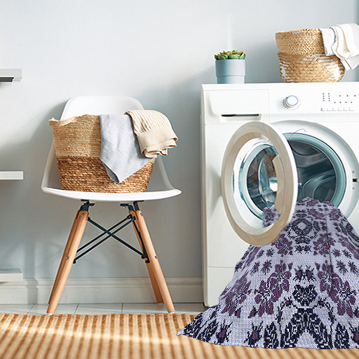 Machine Washable Transitional Purple Haze Purple Rug in a Washing Machine, wshpat2145blu