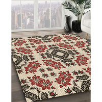 Patterned Red Brown Rug, pat2145brn