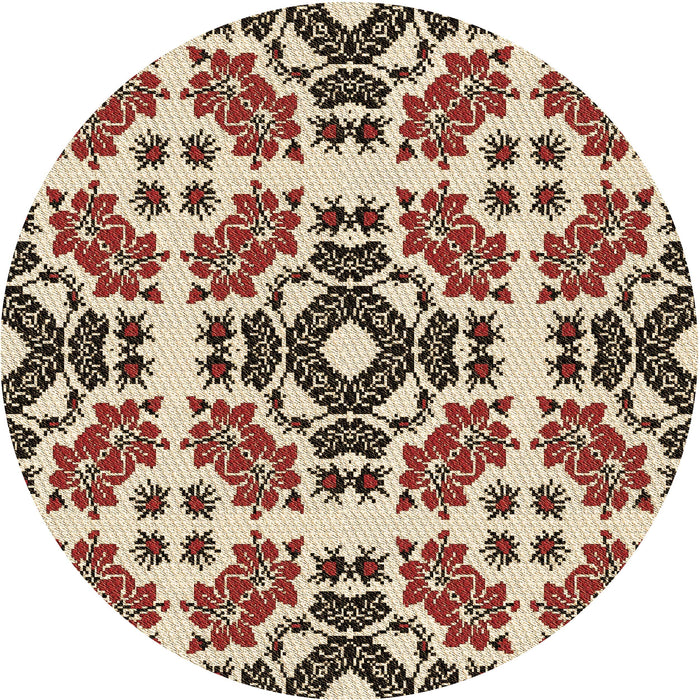 Square Patterned Red Brown Rug, pat2145brn