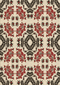 Machine Washable Transitional Red Brown Rug, wshpat2145brn