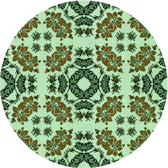 Square Machine Washable Transitional Army Green Rug in a Living Room, wshpat2145grn