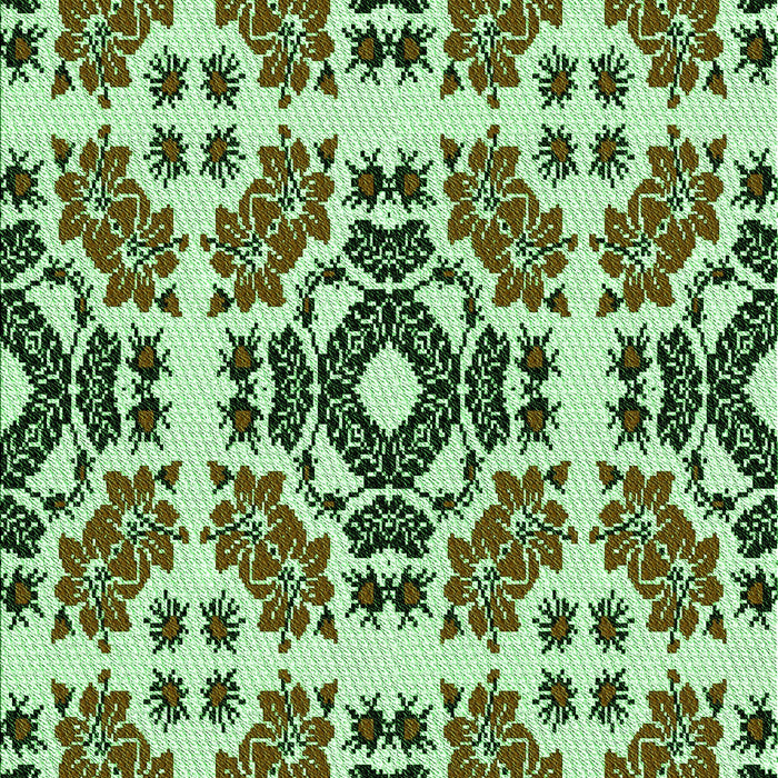 Machine Washable Transitional Army Green Rug, wshpat2145grn