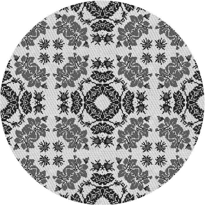 Square Patterned Black Rug, pat2145gry