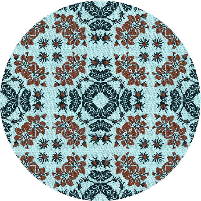 Square Patterned Black Rug, pat2145lblu