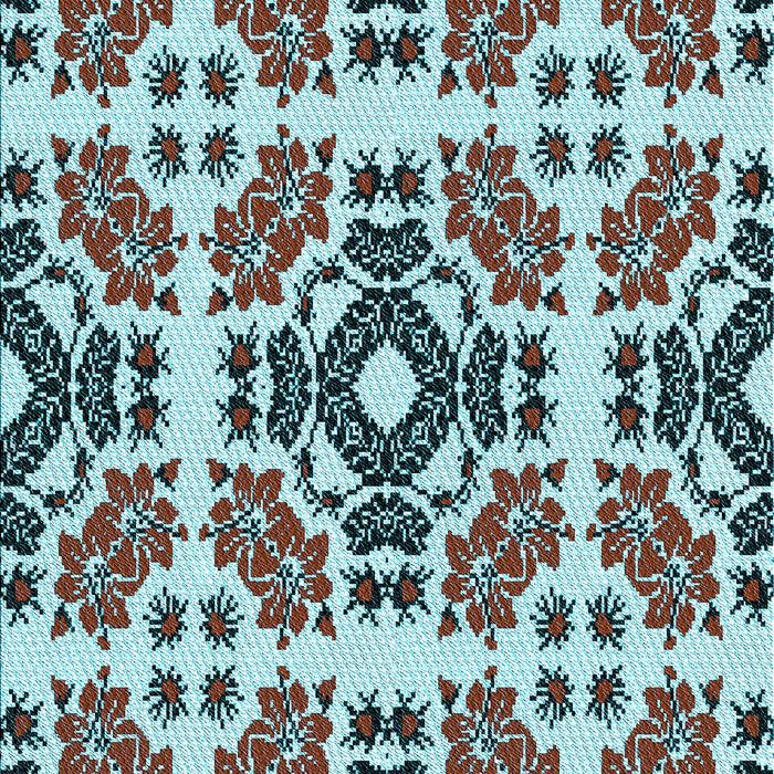 Patterned Black Rug, pat2145lblu