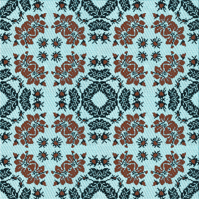 Round Machine Washable Transitional Black Rug, wshpat2145lblu