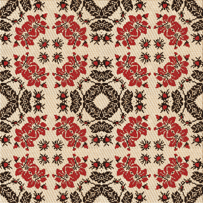 Round Machine Washable Transitional Tomato Red Rug, wshpat2145org