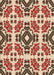 Patterned Tomato Red Rug, pat2145org